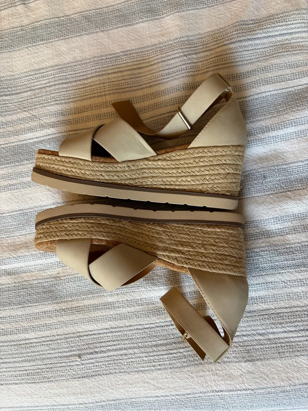 Women's Ankle-Strap Platform Sandals - Beige